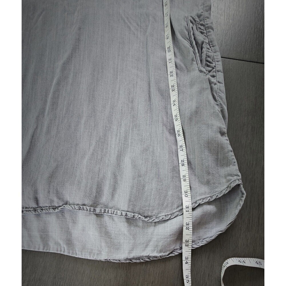 Chelsea and Theodore Sz S Hi Low Tencel Dress Collared Minimalistic Lagenlook - Picture 7 of 8
